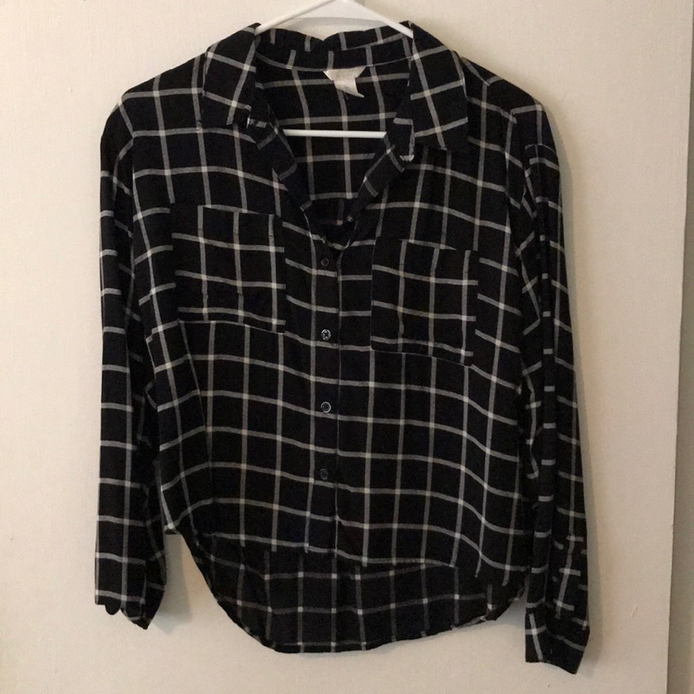 Black and white button up